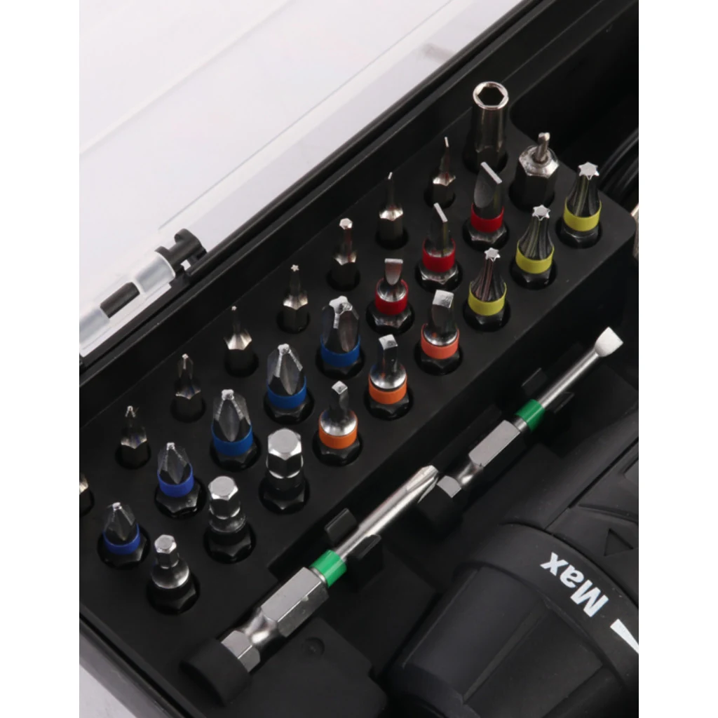 Maleta do kit 33 peças com bits magnéticos coloridos e haste de extensão