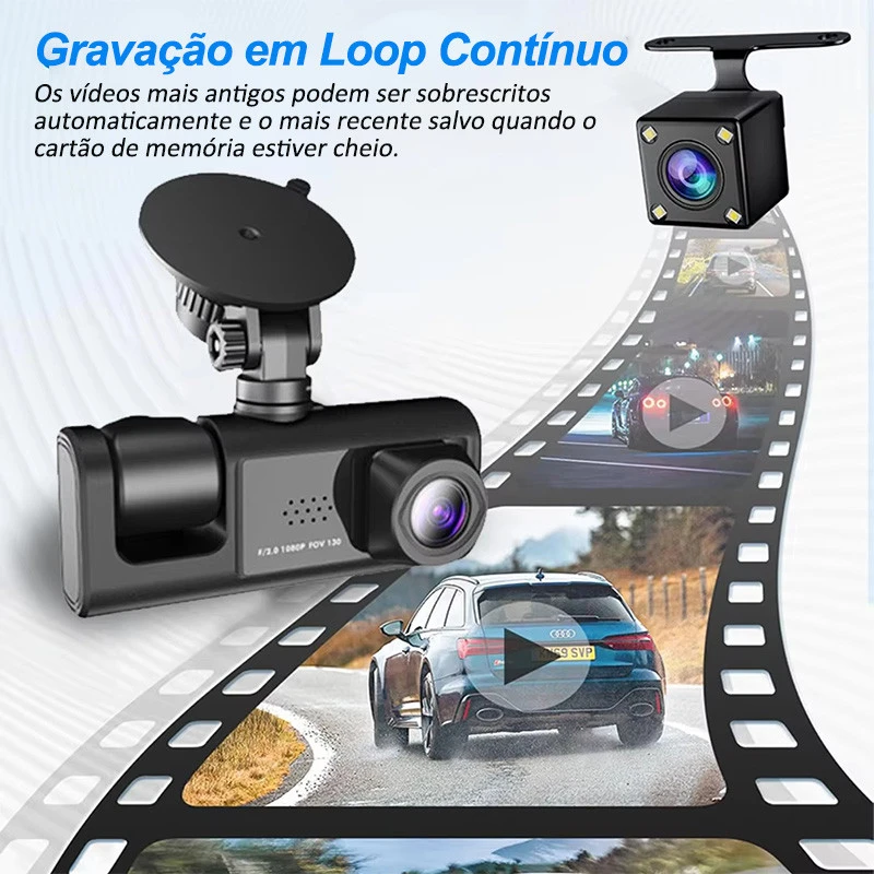 Câmera veicular 3 lentes imagem 4