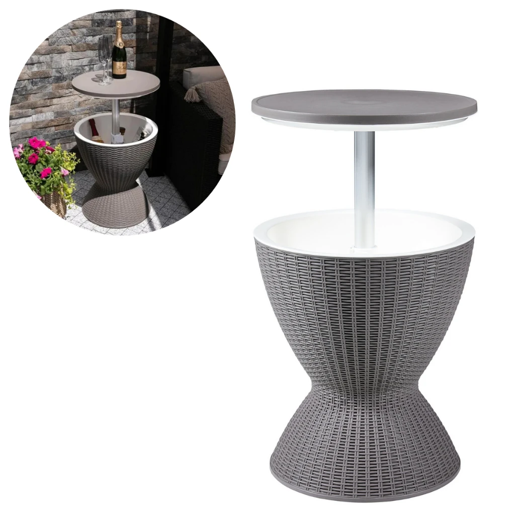 Mesa Champanheira Cooler Bar 3 em 1 · Balde Térmico 30L