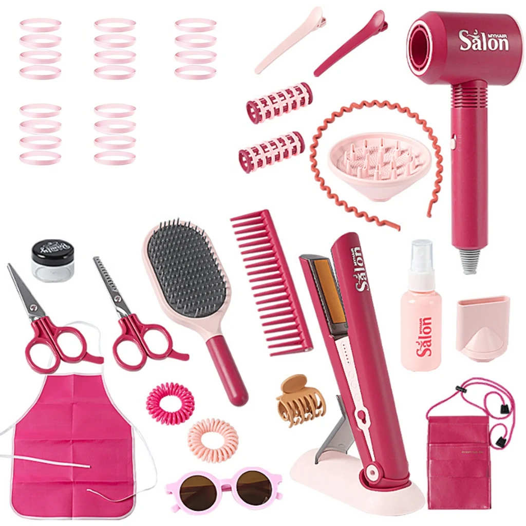 Kit Salão de Beleza Infantil · Secador e Chapinha com Luz e Som