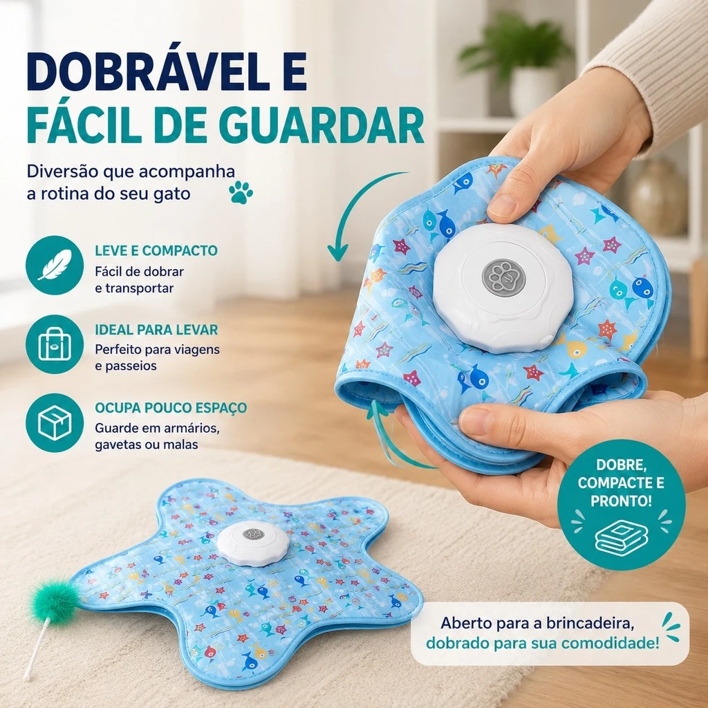 Tapete dobrável e fácil de guardar, leve e compacto