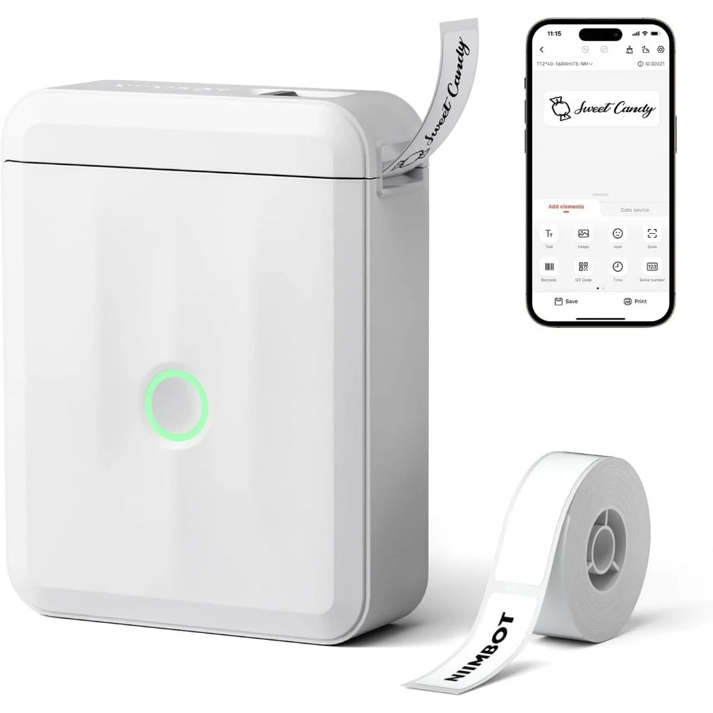Impressora de Etiquetas NIIMBOT D110 Bluetooth + 2 Rolos de Etiquetas