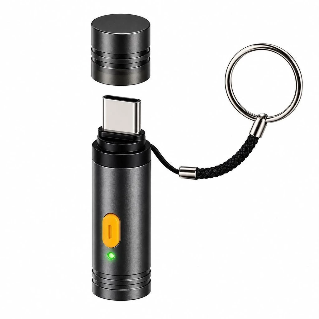Isqueiro elétrico com tampa removível e conector USB-C