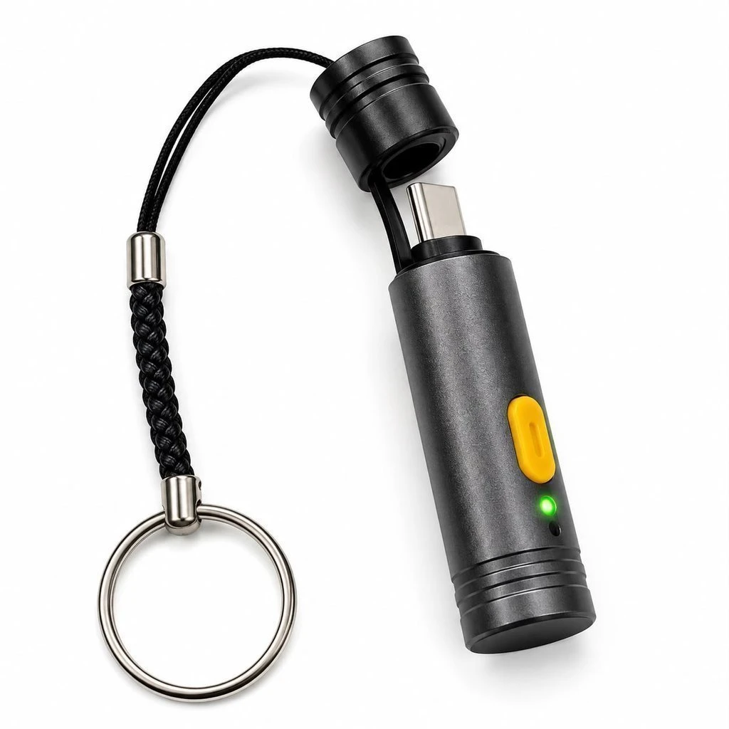 Mini Isqueiro Elétrico USB-C Recarregável · Chaveiro Portátil