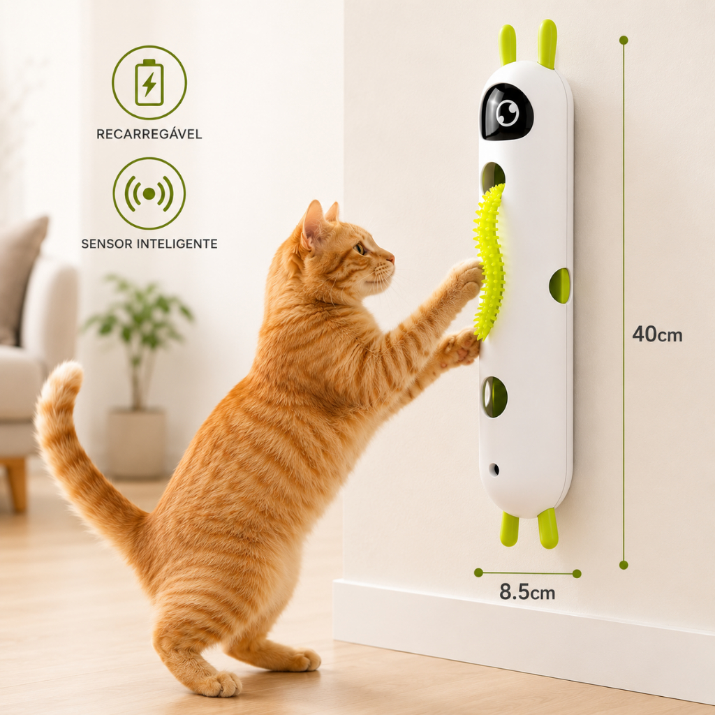Brinquedo interativo para gatos recarregável com sensor inteligente, 40cm de altura