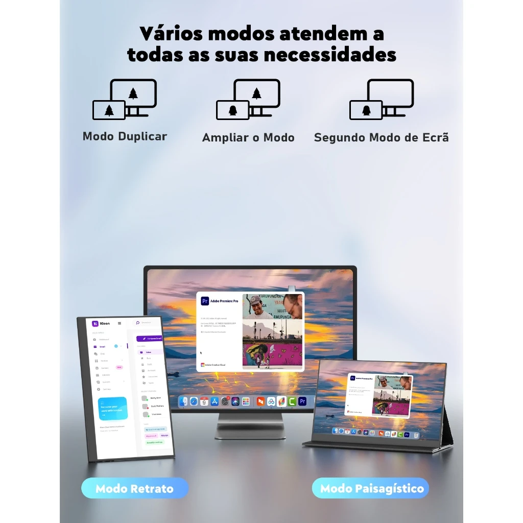 Detalhes do monitor portátil 15.6 polegadas