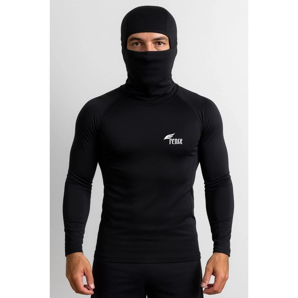 Kit Camisa Térmica com Balaclava · Proteção UV 50+ Manga Longa